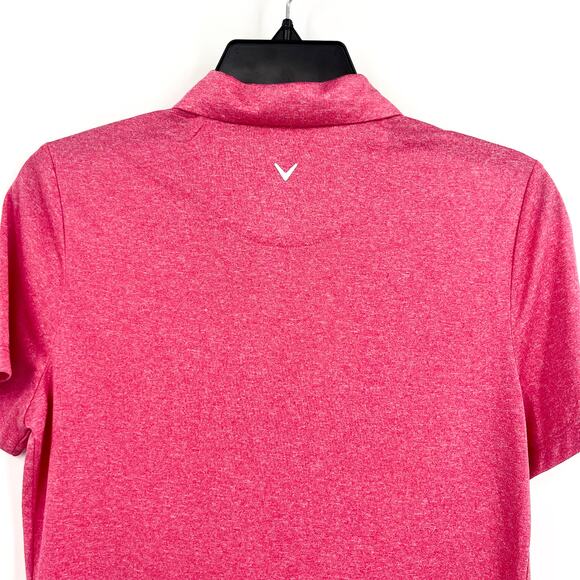 Callaway Womens Golf Polo Shirt Large Pink Peacock Quarter Zip Short Sleeve NWT - Picture 7 of 9